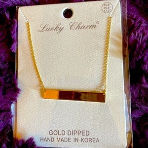 🌟✨🌹NEW BOUTIQUE BOUGHT SOLID GOLD DIPPED BAR NECKLACE 🌹✨🌟